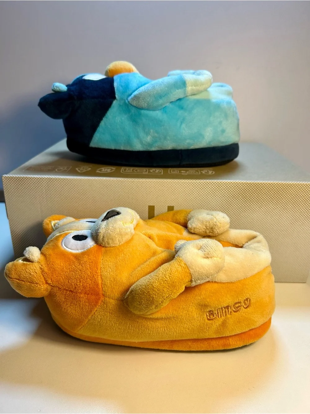 Bluey Plush Slippers for Kids - Soft Cozy Indoor Shoes, 11/12